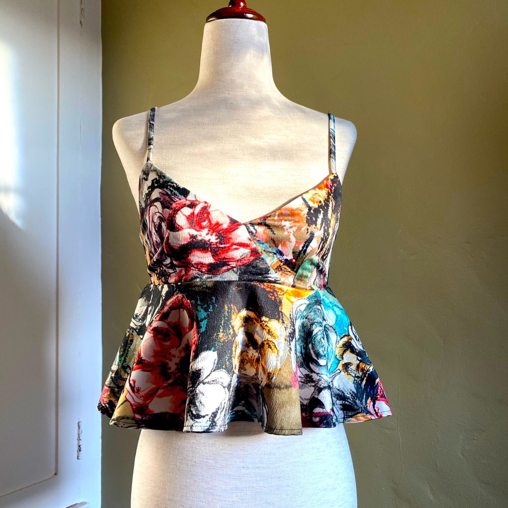 H&M Floral Peplum Tank